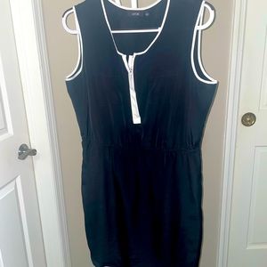 Simple black dress white trim and zipper